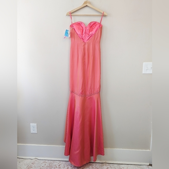Vintage Y2K Color Shift Silk  Mermaid Formal Evening Gown - Picture 11 of 13
